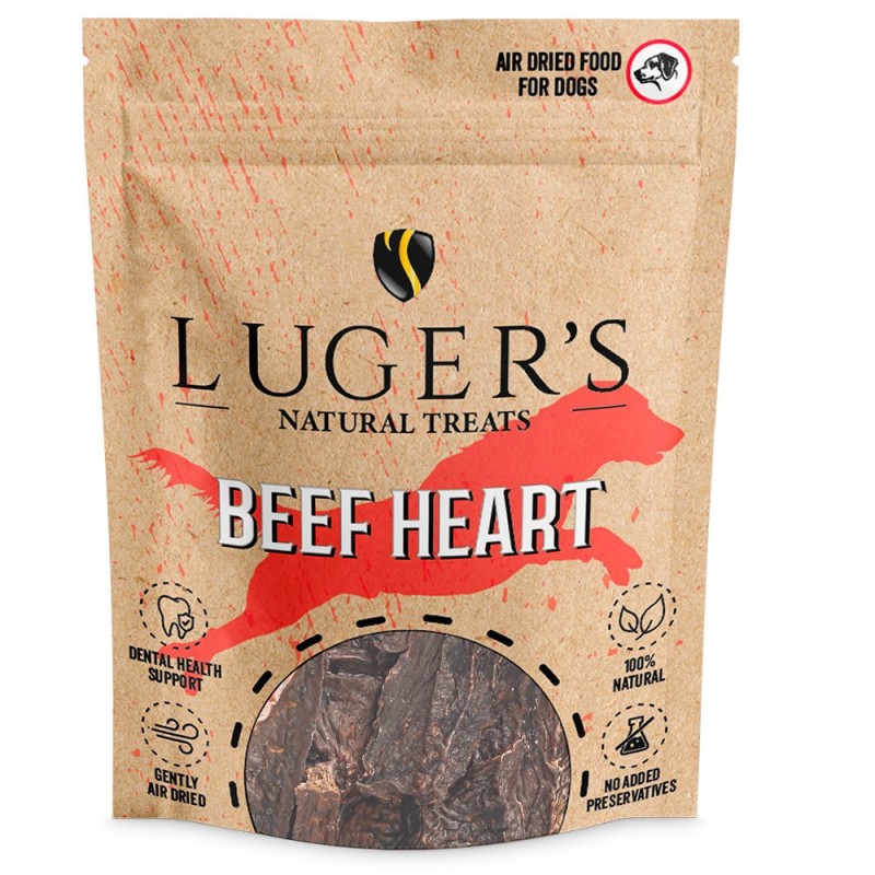 Luger's Natural Treats - Snack para cão - Coração de vaca