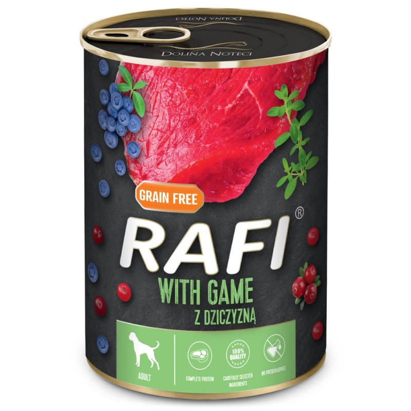 RAFI Cão adulto - Alimento em patê de caça, arandos e mirtilos