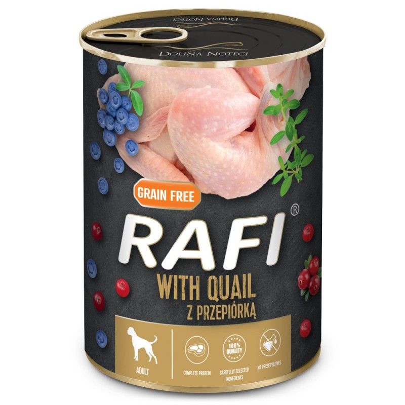 RAFI Cão adulto - Alimento em patê de codorniz, arandos e mirtilos