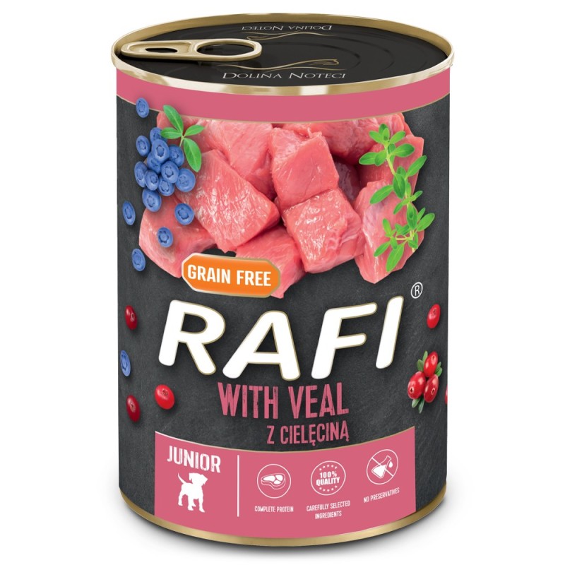 RAFI Cão Júnior - Alimento em patê de vitela, arandos e mirtilos