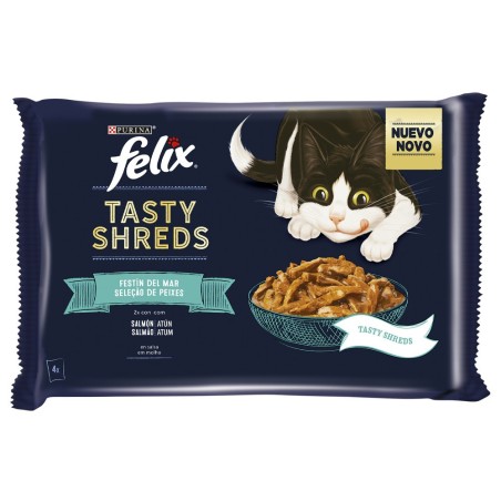 FELIX Tasty Shreds Seleção de peixes - Atum e salmão