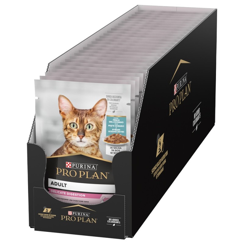 Pro Plan Delicate Digestion - Alimento em molho para gato adulto sensível - Peixe do oceano