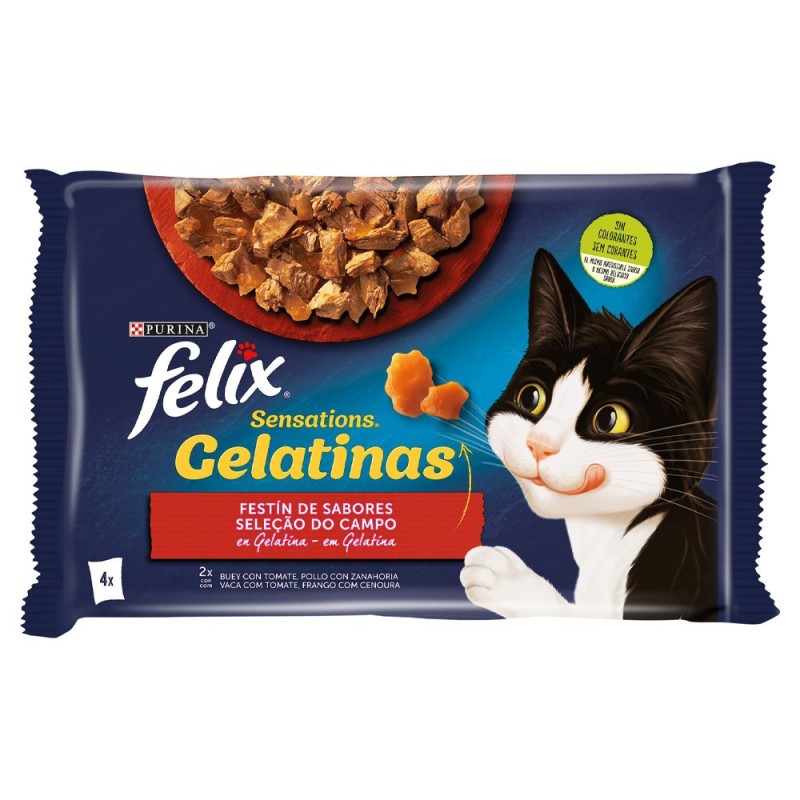 Felix Sensations - Seleção do campo em gelatina - Vaca e frango