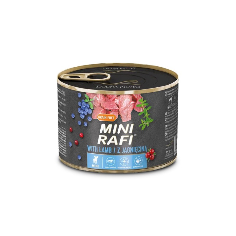 RAFI Cão adulto mini - Alimento em patê de borrego, arandos e mirtilos