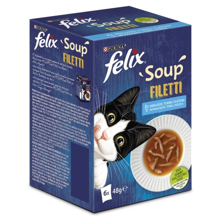 Felix Soup Filetti Seleção de peixe - Sopa para gatos - Bacalhau, atum e solha