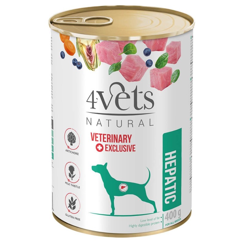 4Vets Hepatic - Alimento em patê para cão com insuficiência hepática