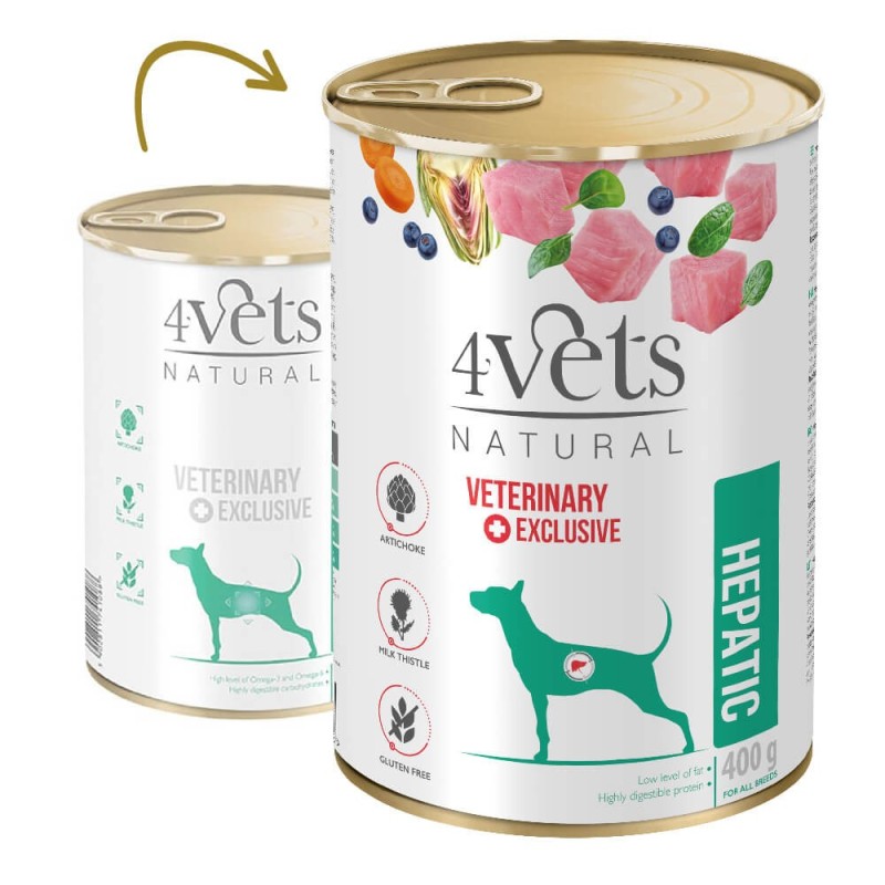 4Vets Hepatic - Alimento em patê para cão com insuficiência hepática