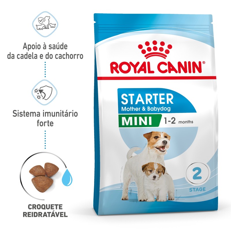 Royal Canin Starter Mother & Babydog Mini - Ração seca para cachorro recém-nascido e cadela gestante/lactante de porte pequeno