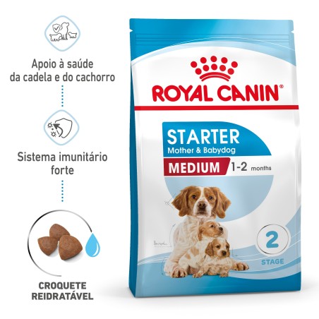 Royal Canin Starter Mother & Babydog Medium - Ração seca para cachorro recém-nascido e cadela gestante/lactante de porte médio