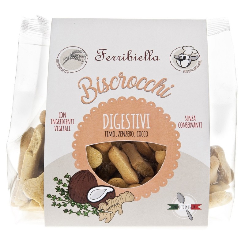Biscoitos vegetais Biscrocchi Digestivi para cães - Ferribiella