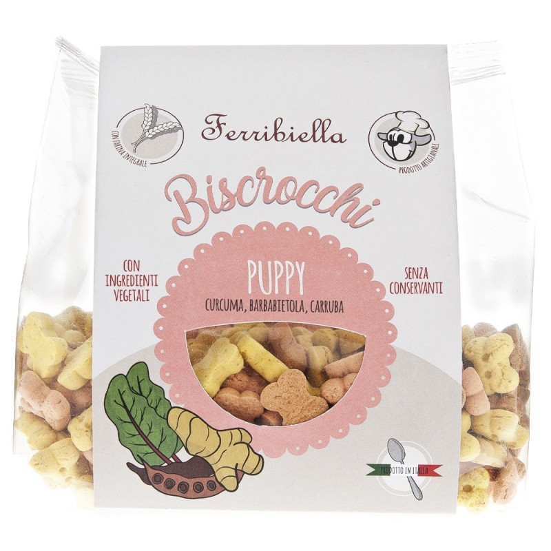 Biscoitos vegetais Biscrocchi Puppy para cachorros - Ferribiella