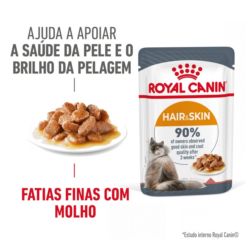 Royal Canin Hair & Skin Care - Alimento em molho para gato com sensibilidade de pele e pelo