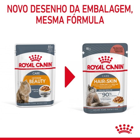 Royal Canin Hair & Skin Care - Alimento em molho para gato com sensibilidade de pele e pelo