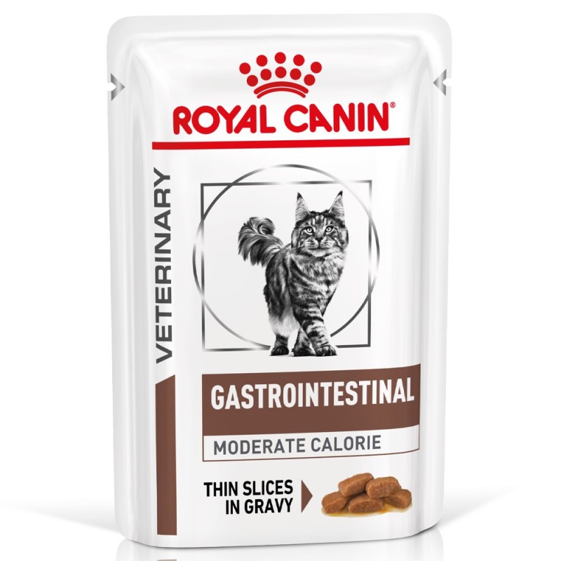 Royal Canin VET Gastrointestinal Moderate Calorie - Alimento em molho para gato adulto com problemas digestivos