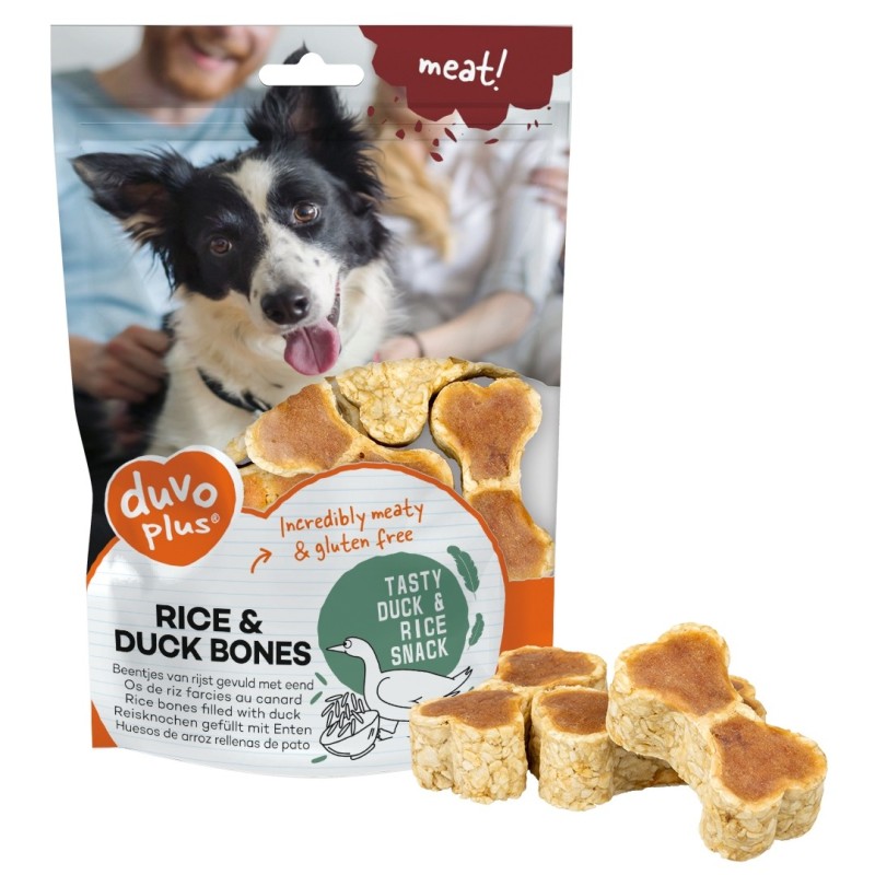 Duvo Plus Meat! Ossos de pato e arroz para cão