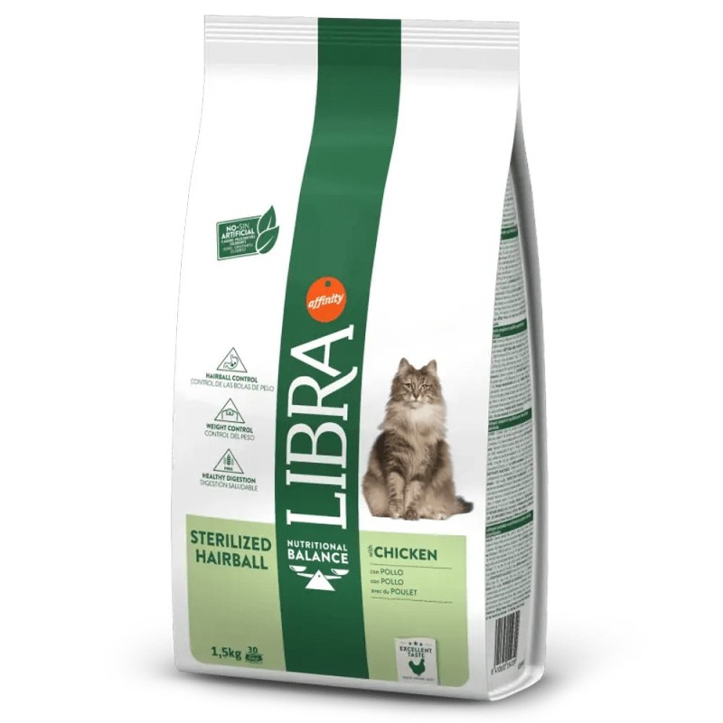 Libra Sterilized Hairball - Ração seca para gato esterilizado - Frango