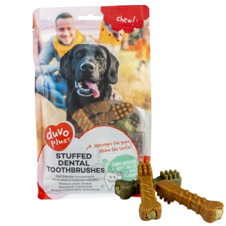 Snacks Escovas de dentes recheadas para cão - Duvo Plus