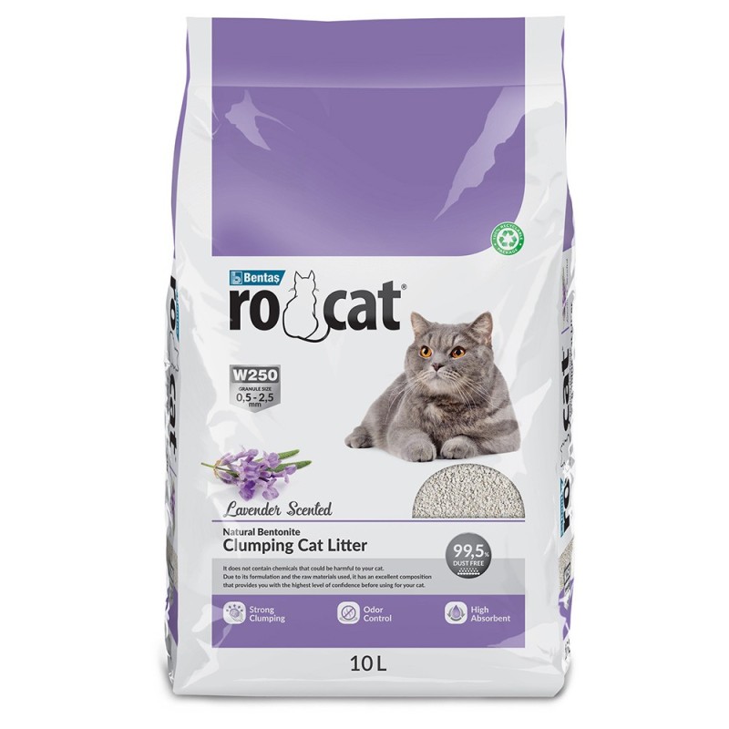 Areia aglomerante de lavanda para gatos - RoCat