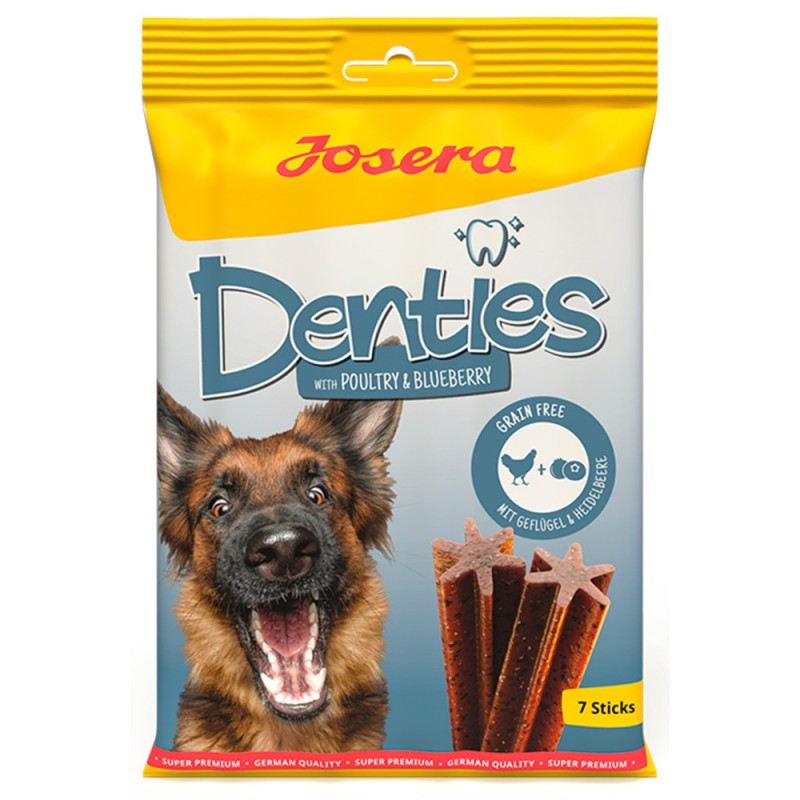Snacks dentais de frango e mirtilo para cães - Josera Denties