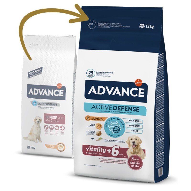 Advance Senior Vitality +6 Maxi - Ração seca para cão grande com mais de 6 anos - Frango e arroz