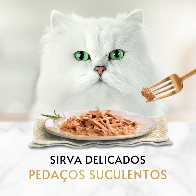 Gourmet Gold Delícias suculentas para gato - Pack 8 - Frango, vaca, salmão e peixe do oceano