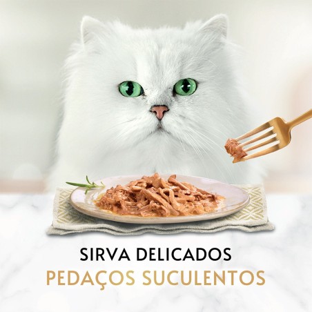 Gourmet Gold Delícias suculentas para gato - Pack 8 - Frango, vaca, salmão e peixe do oceano