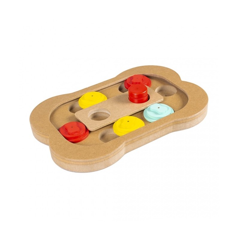 Duvo Plus Slide 'N Snack Puzzle Bone - Jogo para cães e gatos