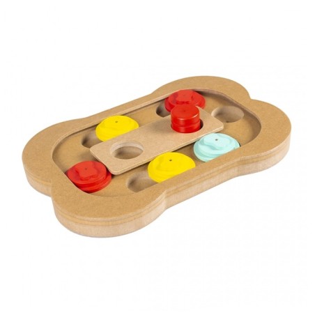 Duvo Plus Slide 'N Snack Puzzle Bone - Jogo para cães e gatos