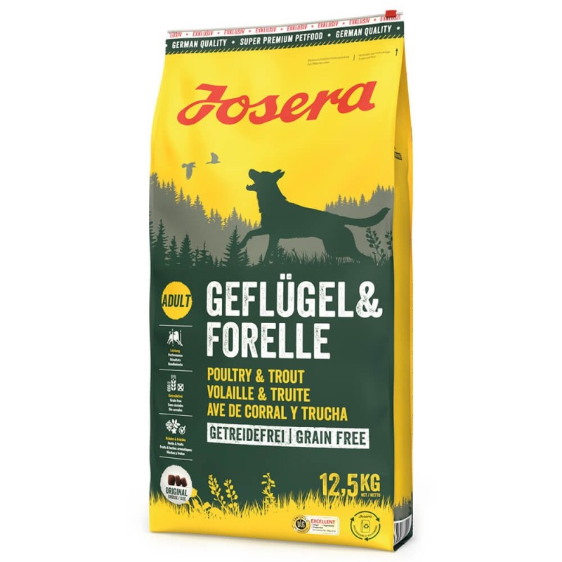 Josera Grainfree - Ração seca para cão adulto - Aves e truta com batata doce