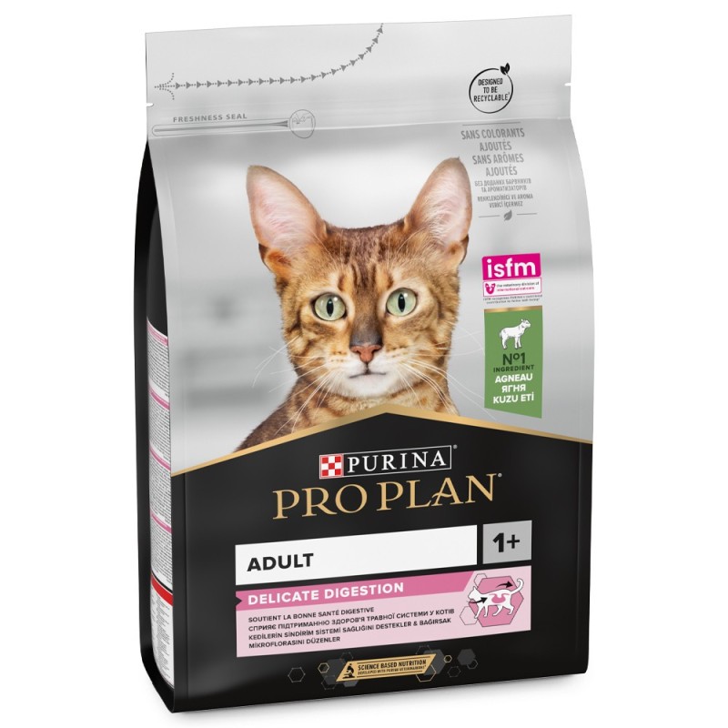 Pro Plan Delicate Digestion Adult - Ração seca para gato com sensibilidade digestiva - Borrego